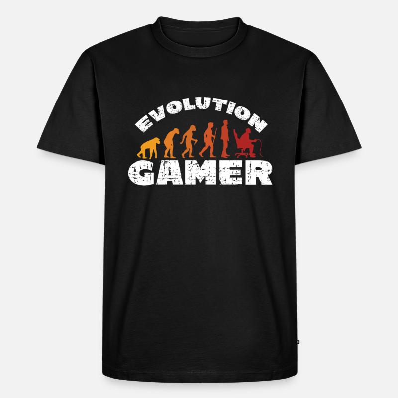 Evolution Gamer - Männer Premium Bio T-Shirt - Schwarz