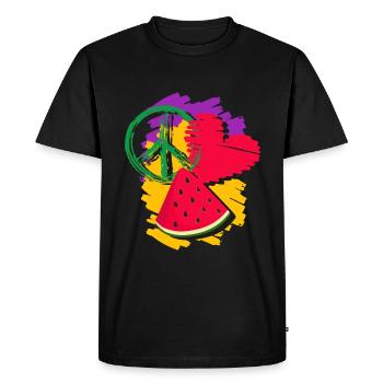 Pastèque - T-shirt Premium bio Homme - noir - Devant - Nico (187cm)