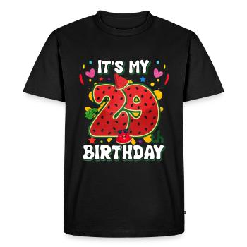 29e anniversaire Cadeau d’été de pastèque - T-shirt Premium bio Homme - noir - Devant - Nico (187cm)