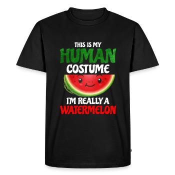 Watermelon - Men's Premium Organic T-Shirt - black - Front - Nico (187cm)
