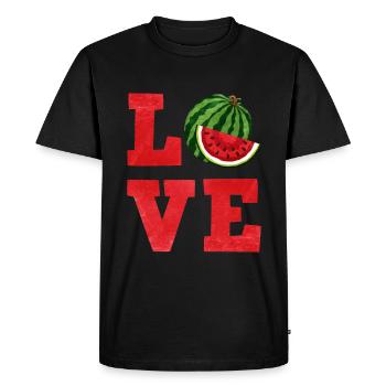 Pastèque - T-shirt Premium bio Homme - noir - Devant - Nico (187cm)
