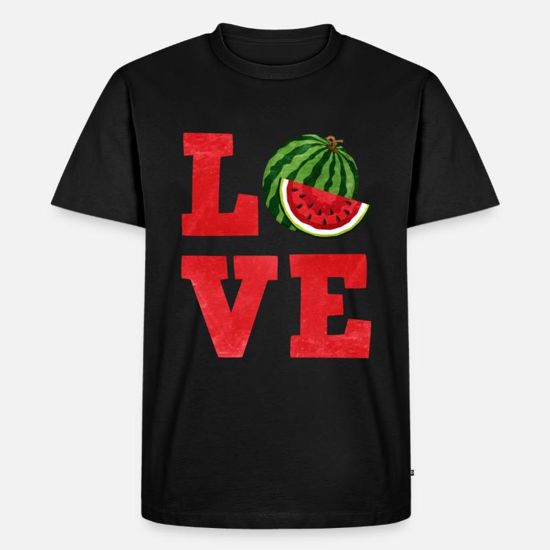 Wassermelone - Männer Premium Bio T-Shirt - Schwarz