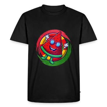 Pastèque - T-shirt Premium bio Homme - noir - Devant - Nico (187cm)
