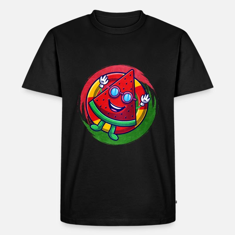 Wassermelone - Männer Premium Bio T-Shirt - Schwarz