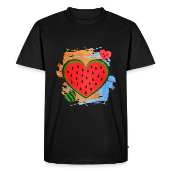 Pastèque - T-shirt Premium bio Homme - noir - Devant - Nico (187cm)