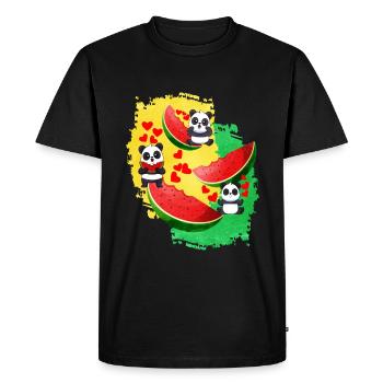 Pastèque - T-shirt Premium bio Homme - noir - Devant - Nico (187cm)