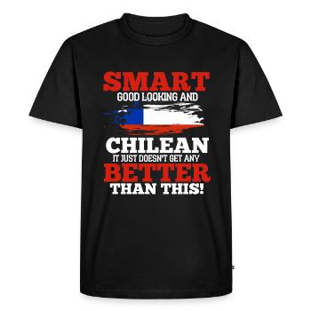 Chili - T-shirt Premium bio Homme - noir - Devant - Nico (187cm)