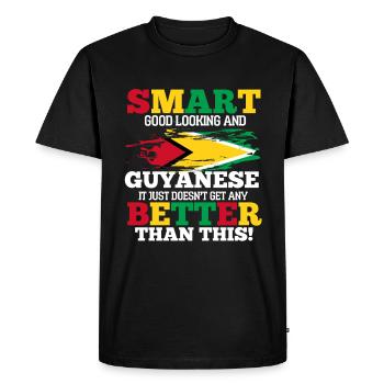 Guyana - Men's Premium Organic T-Shirt - black - Front - Nico (187cm)
