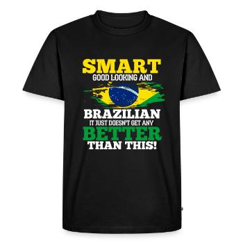 Brésil - T-shirt Premium bio Homme - noir - Devant - Nico (187cm)