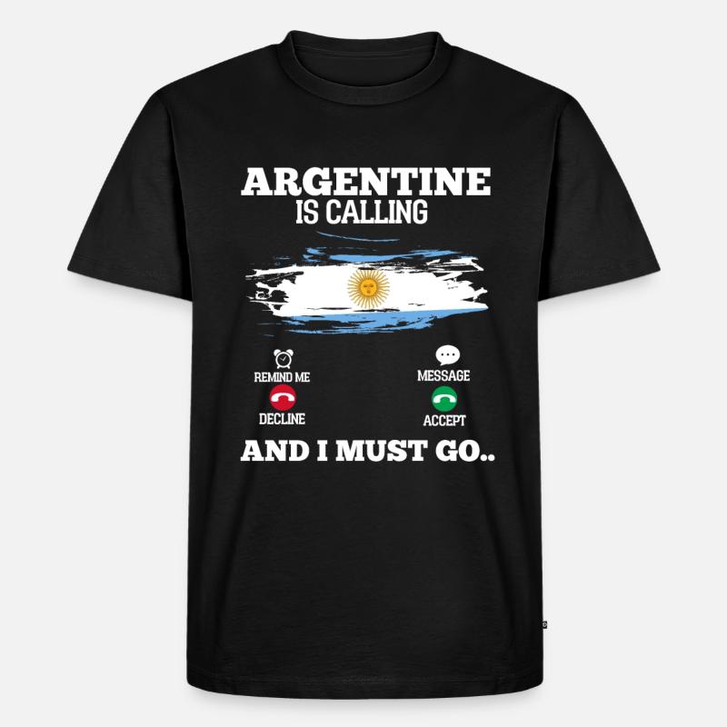 Argentinien - Männer Premium Bio T-Shirt - Schwarz