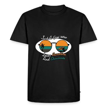 Chocolate - Men's Premium Organic T-Shirt - black - Front - Nico (187cm)