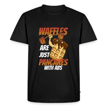 Gaufre - T-shirt Premium bio Homme - noir - Devant - Nico (187cm)
