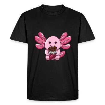 Chocolate - Men's Premium Organic T-Shirt - black - Front - Nico (187cm)