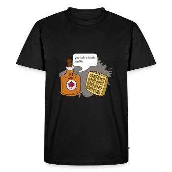 Gaufre - T-shirt Premium bio Homme - noir - Devant - Nico (187cm)