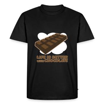 Chocolate - Men's Premium Organic T-Shirt - black - Front - Nico (187cm)