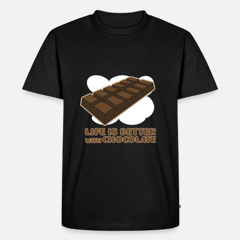 Schokolade - Männer Premium Bio T-Shirt - Schwarz