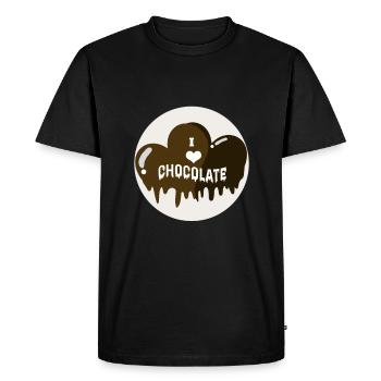 Chocolate - Men's Premium Organic T-Shirt - black - Front - Nico (187cm)