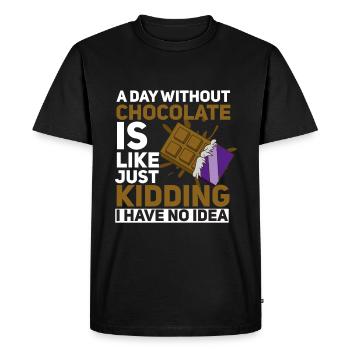Chocolate - Men's Premium Organic T-Shirt - black - Front - Nico (187cm)