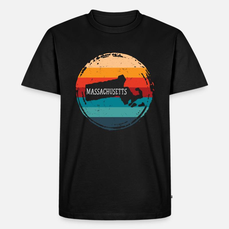 Massachusetts - Männer Premium Bio T-Shirt - Schwarz