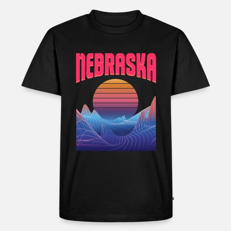 Nebraska - Männer Premium Bio T-Shirt - Schwarz