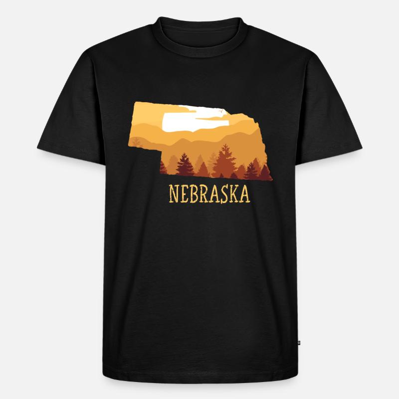 Nebraska - Männer Premium Bio T-Shirt - Schwarz