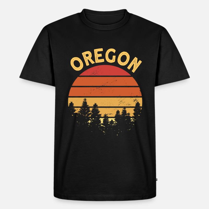 Oregon - Männer Premium Bio T-Shirt - Schwarz