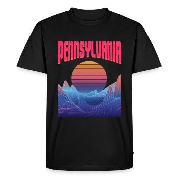 Pennsylvanie - T-shirt Premium bio Homme - noir - Devant - Nico (187cm)