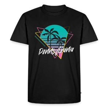 Pennsylvanie - T-shirt Premium bio Homme - noir - Devant - Nico (187cm)
