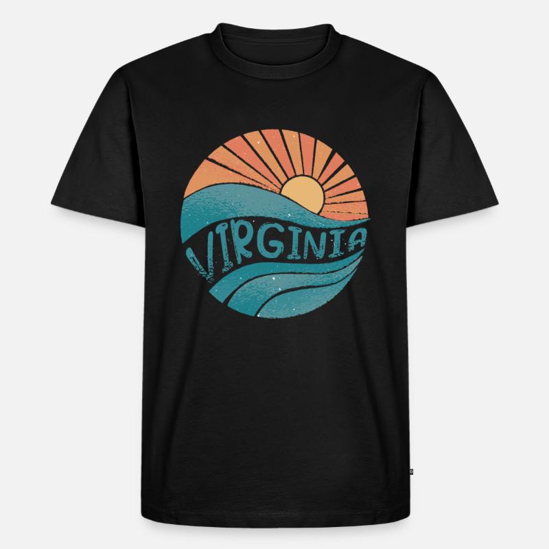 Virginia - Männer Premium Bio T-Shirt - Schwarz