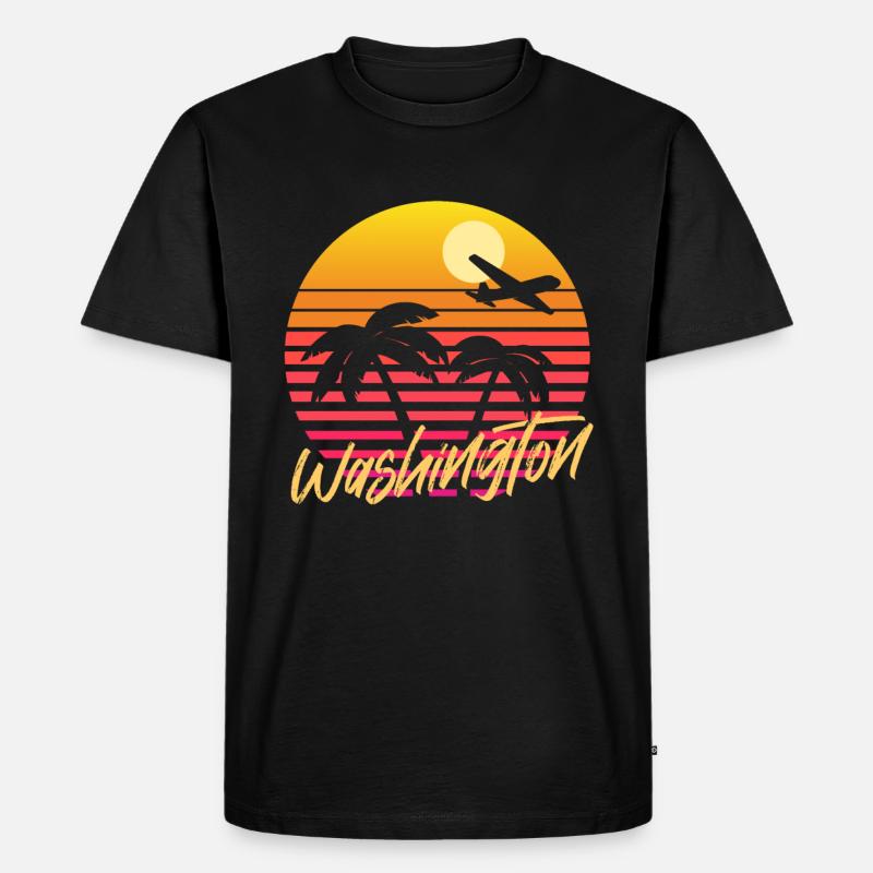 Washington - Männer Premium Bio T-Shirt - Schwarz