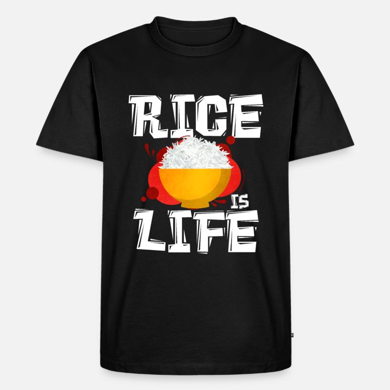 Reis - Männer Premium Bio T-Shirt - Schwarz
