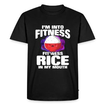 Riz - T-shirt Premium bio Homme - noir - Devant - Nico (187cm)