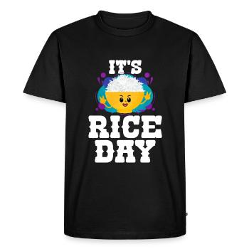 Riz - T-shirt Premium bio Homme - noir - Devant - Nico (187cm)