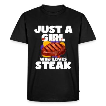 Steak - Men's Premium Organic T-Shirt - black - Front - Nico (187cm)