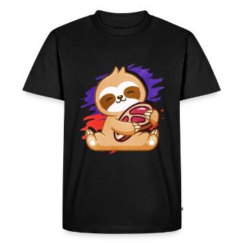 Steak - Men's Premium Organic T-Shirt - black - Front - Nico (187cm)