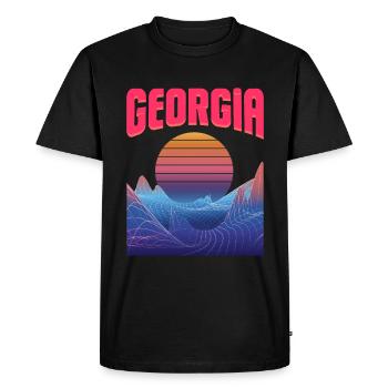 Géorgie - T-shirt Premium bio Homme - noir - Devant - Nico (187cm)