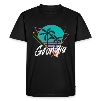 Géorgie - T-shirt Premium bio Homme - noir - Devant - Nico (187cm)