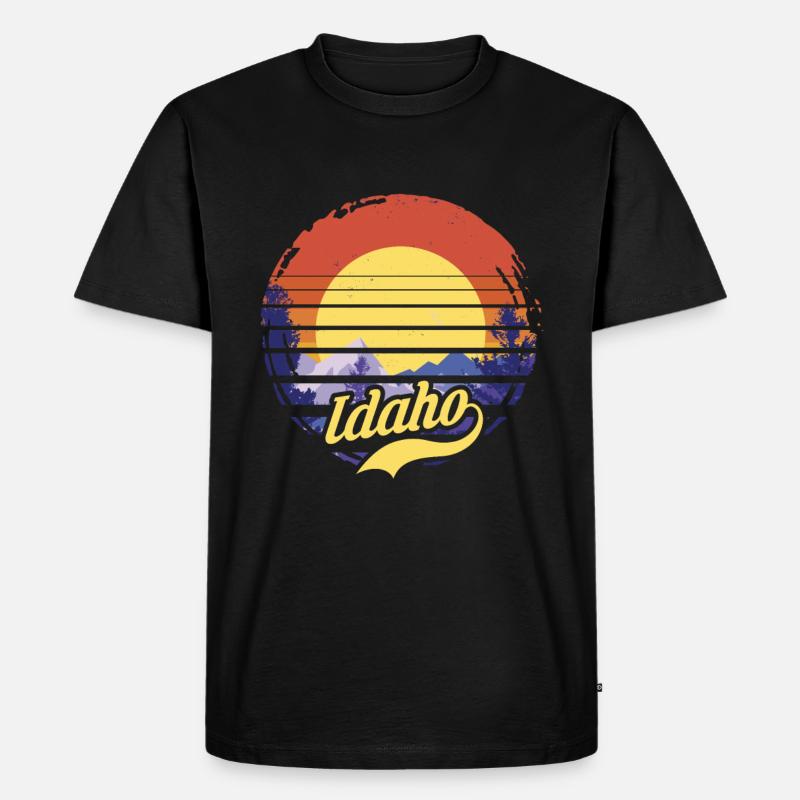 Idaho - Männer Premium Bio T-Shirt - Schwarz