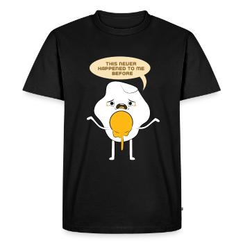 Egg funny, come quickly - Men's Premium Organic T-Shirt - black - Front - Nico (187cm)