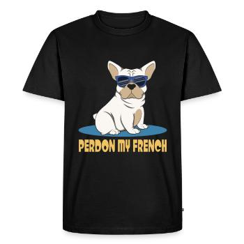 Perdon Mon Français - T-shirt Premium bio Homme - noir - Devant - Nico (187cm)