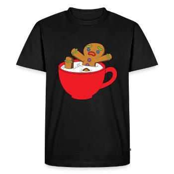 Coupe Gingerbread Man - T-shirt Premium bio Homme - noir - Devant - Nico (187cm)