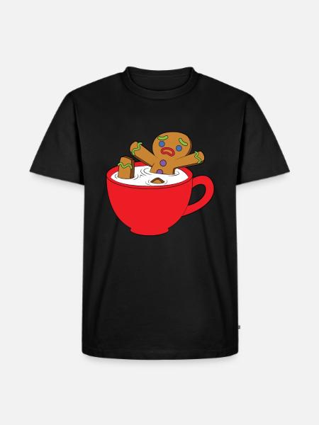 Gingerbread Man Cup - Men's Premium Organic T-Shirt - black