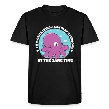 Octopus - Men's Premium Organic T-Shirt - black - Front - Nico (187cm)