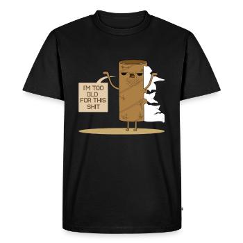 Papier toilette - T-shirt Premium bio Homme - noir - Devant - Nico (187cm)