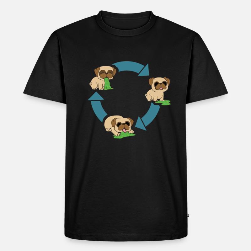 Mops Umweltschutz - Männer Premium Bio T-Shirt - Schwarz