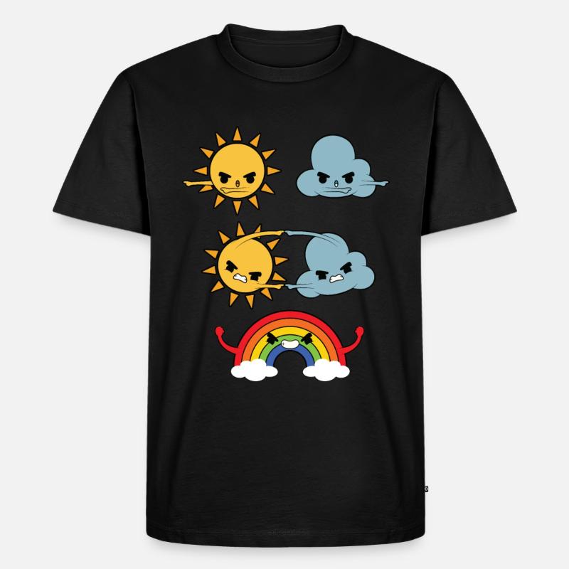 Sonne Wolken Regenbogen - Männer Premium Bio T-Shirt - Schwarz