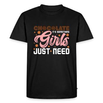 Chocolate Girl Girl - Men's Premium Organic T-Shirt - black - Front - Nico (187cm)