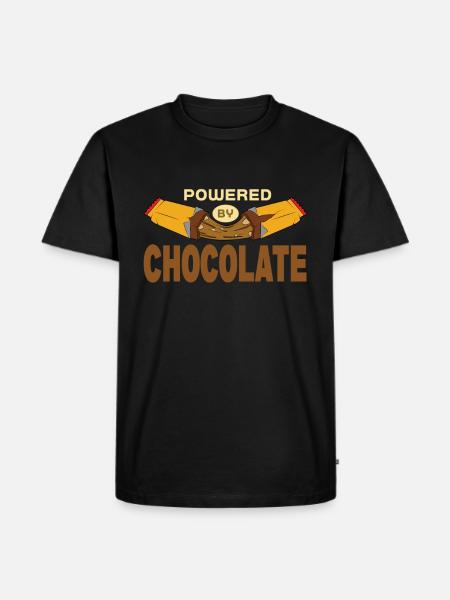Powered by chocolate - Men's Premium Organic T-Shirt - black