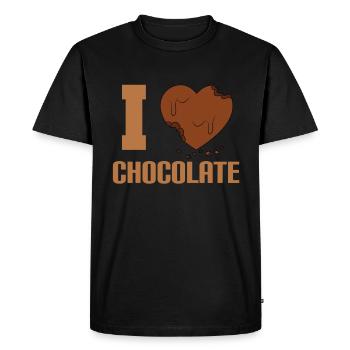I love chocolate - Men's Premium Organic T-Shirt - black - Front - Nico (187cm)