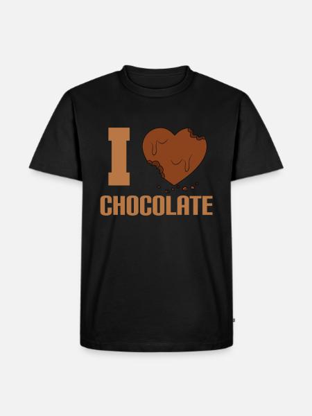 I love chocolate - Men's Premium Organic T-Shirt - black